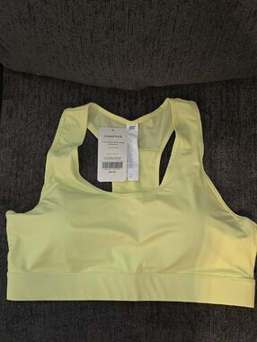 Fabletics Pale Yellow Racerback Sports Bra